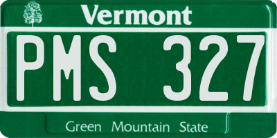 VT license plate PMS327