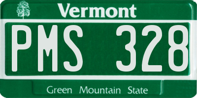VT license plate PMS328