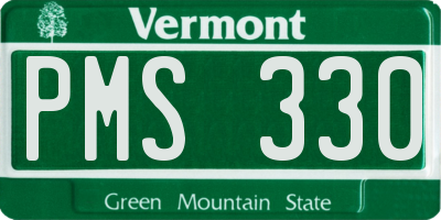 VT license plate PMS330