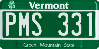 VT license plate PMS331