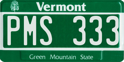 VT license plate PMS333
