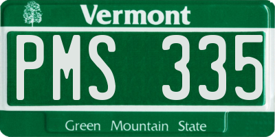 VT license plate PMS335