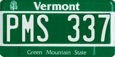 VT license plate PMS337