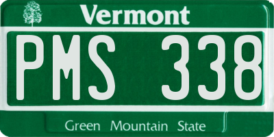VT license plate PMS338