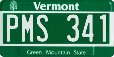 VT license plate PMS341