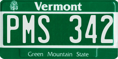 VT license plate PMS342