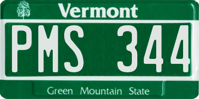 VT license plate PMS344