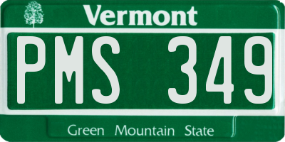 VT license plate PMS349