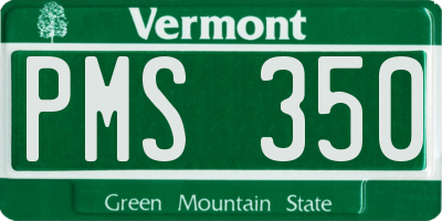 VT license plate PMS350
