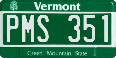 VT license plate PMS351