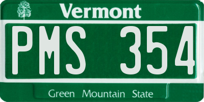 VT license plate PMS354
