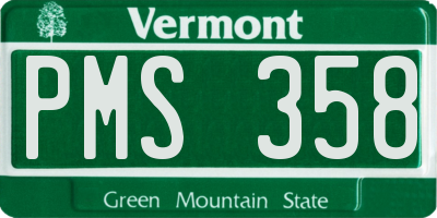 VT license plate PMS358
