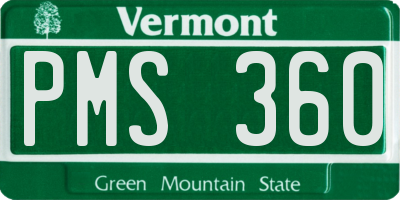VT license plate PMS360