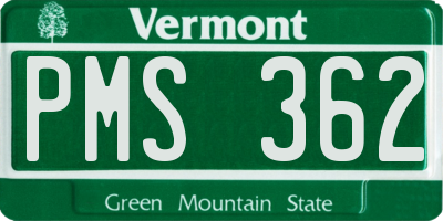VT license plate PMS362