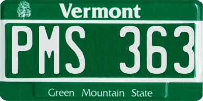 VT license plate PMS363