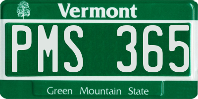 VT license plate PMS365