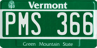VT license plate PMS366