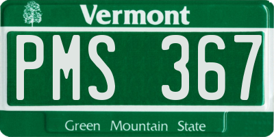 VT license plate PMS367
