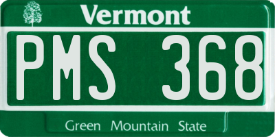 VT license plate PMS368