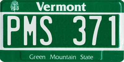VT license plate PMS371