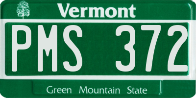 VT license plate PMS372