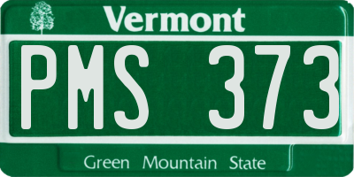 VT license plate PMS373