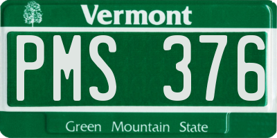 VT license plate PMS376