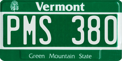 VT license plate PMS380