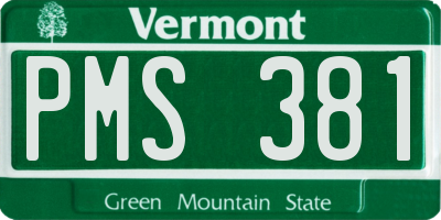 VT license plate PMS381