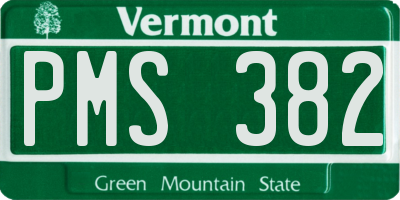 VT license plate PMS382