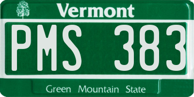 VT license plate PMS383