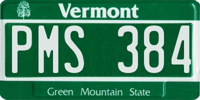 VT license plate PMS384