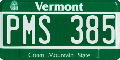 VT license plate PMS385