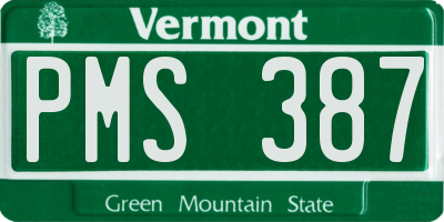 VT license plate PMS387