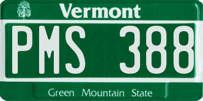 VT license plate PMS388