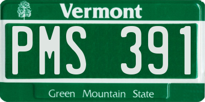 VT license plate PMS391
