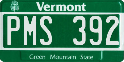 VT license plate PMS392