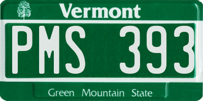 VT license plate PMS393