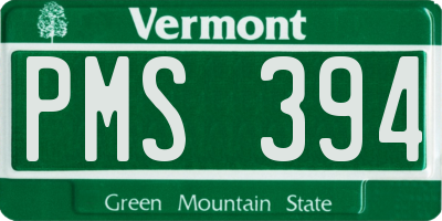 VT license plate PMS394
