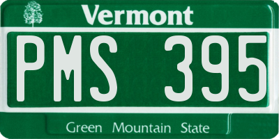 VT license plate PMS395