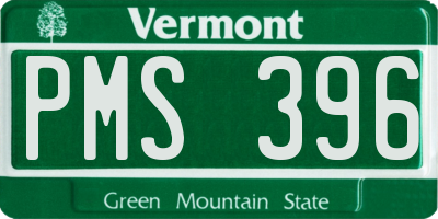VT license plate PMS396