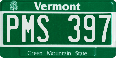 VT license plate PMS397