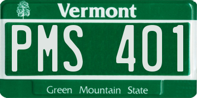 VT license plate PMS401