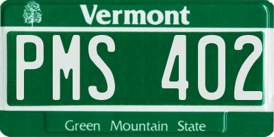 VT license plate PMS402