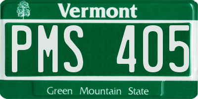 VT license plate PMS405