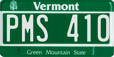 VT license plate PMS410