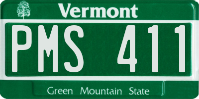 VT license plate PMS411