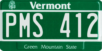 VT license plate PMS412