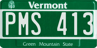 VT license plate PMS413