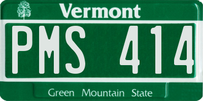 VT license plate PMS414